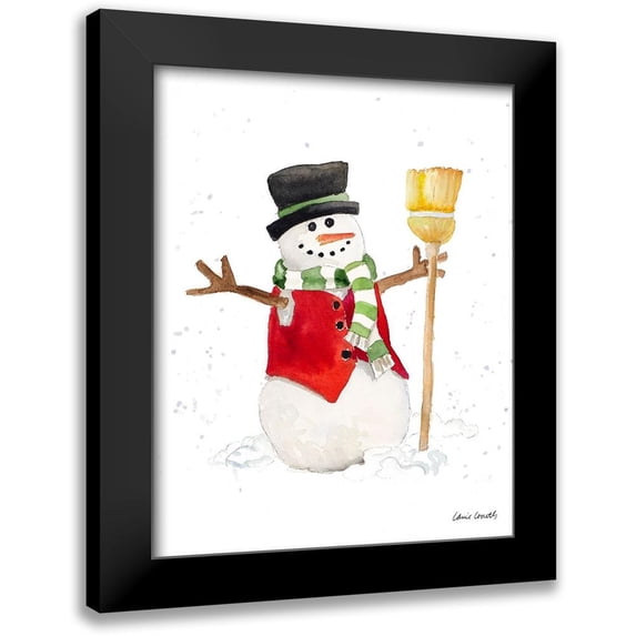 Loreth, Lanie 20x24 Black Modern Framed Museum Art Print Titled - Watercolor Snowman I