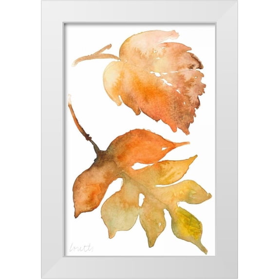 Loreth, Lanie 22x32 White Modern Wood Framed Museum Art Print Titled - Rustic Autumn Leaves II