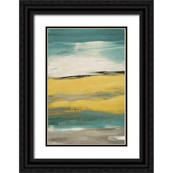 Loreth, Lanie 23x32 Black Ornate Wood Framed with Double Matting Museum Art Print Titled - Flatlands Teal