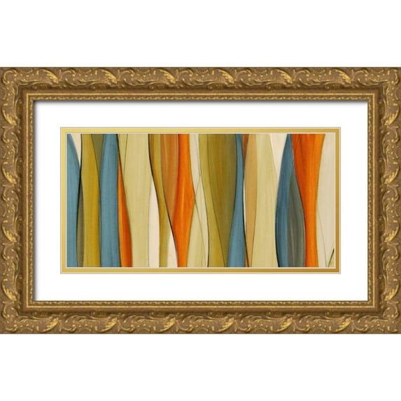 Loreth, Lanie 24x14 Gold Ornate Wood Framed with Double Matting Museum Art Print Titled - Coalescence Curves