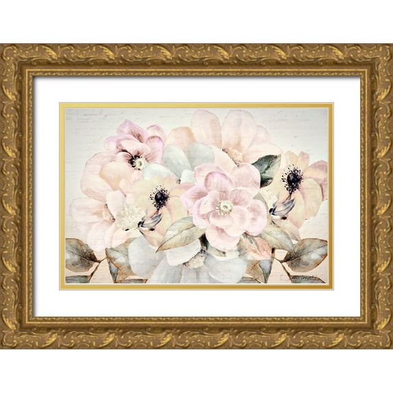 Loreth, Lanie 24x17 Gold Ornate Wood Framed with Double Matting Museum Art Print Titled - Spring Floral