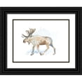 thumbnail image 1 of Loreth, Lanie 24x19 Black Ornate Wood Framed with Double Matting Museum Art Print Titled - Watercolor Moose, 1 of 4