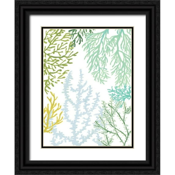 Loreth, Lanie 25x32 Black Ornate Wood Framed with Double Matting Museum Art Print Titled - Budding Vertical Coral II