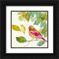 thumbnail image 1 of Loreth, Lanie 26x26 Black Ornate Wood Framed with Double Matting Museum Art Print Titled - Bird in a Tree IV  (magenta), 1 of 4