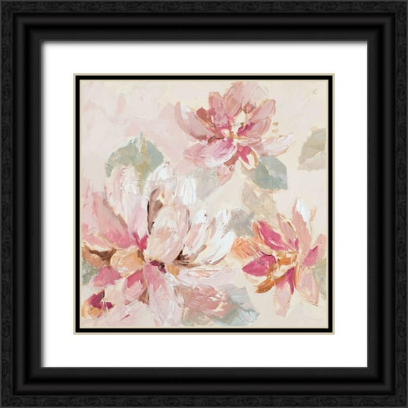 Loreth, Lanie 26x26 Black Ornate Wood Framed with Double Matting Museum Art Print Titled - Blushing Spring I