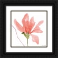 thumbnail image 1 of Loreth, Lanie 26x26 Black Ornate Wood Framed with Double Matting Museum Art Print Titled - Floral Sway Peach I, 1 of 4