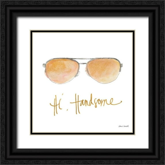 Loreth, Lanie 26x26 Black Ornate Wood Framed with Double Matting Museum Art Print Titled - His and Her Sunglasses II