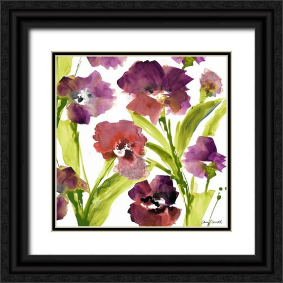 Loreth, Lanie 26x26 Black Ornate Wood Framed with Double Matting Museum Art Print Titled - Violet le Povat Square III