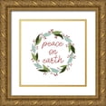 thumbnail image 1 of Loreth, Lanie 26x26 Gold Ornate Wood Framed with Double Matting Museum Art Print Titled - Modern Wreath I, 1 of 4