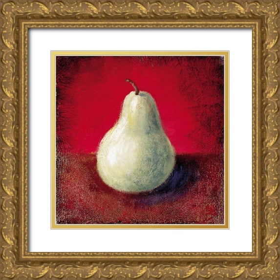 Loreth, Lanie 26x26 Gold Ornate Wood Framed with Double Matting Museum Art Print Titled - Pear
