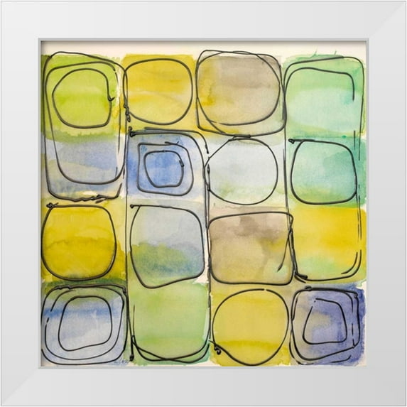 Loreth, Lanie 26x26 White Modern Wood Framed Museum Art Print Titled - Circular Square I