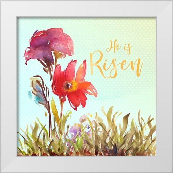 Loreth, Lanie 26x26 White Modern Wood Framed Museum Art Print Titled - He Is Risen