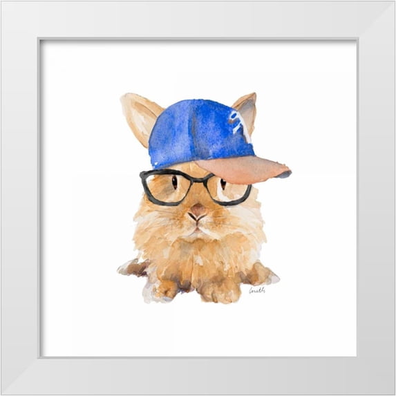 Loreth, Lanie 26x26 White Modern Wood Framed Museum Art Print Titled - Trendy Meadow Buddy III (Hip Hop)