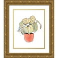thumbnail image 1 of Loreth, Lanie 26x32 Gold Ornate Wood Framed with Double Matting Museum Art Print Titled - Striped Pathos in Terra Cotta Pot, 1 of 4