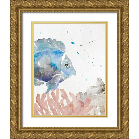 Loreth, Lanie 26x32 Gold Ornate Wood Framed with Double Matting Museum Art Print Titled - Tonal Coastal I