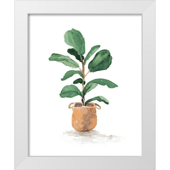 Loreth, Lanie 26x32 White Modern Wood Framed Museum Art Print Titled - Potted Fiddle Fig Tree II