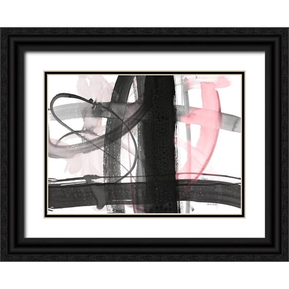 Loreth, Lanie 32x24 Black Ornate Wood Framed with Double Matting Museum Art Print Titled - Urban Vibe With Pink
