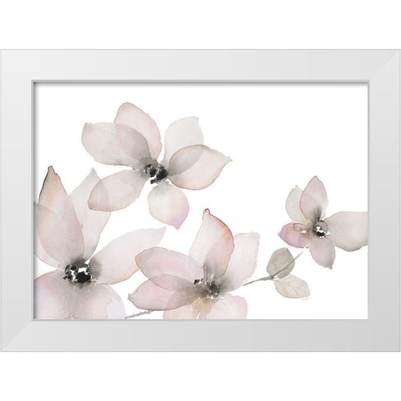 Loreth, Lanie 32x24 White Modern Wood Framed Museum Art Print Titled - Blooming Whispers II