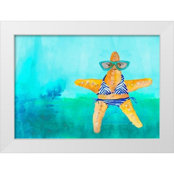 Loreth, Lanie 32x24 White Modern Wood Framed Museum Art Print Titled - Fun Under The Sea I