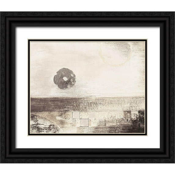 Loreth, Lanie 32x26 Black Ornate Wood Framed with Double Matting Museum Art Print Titled - Tan Perception I