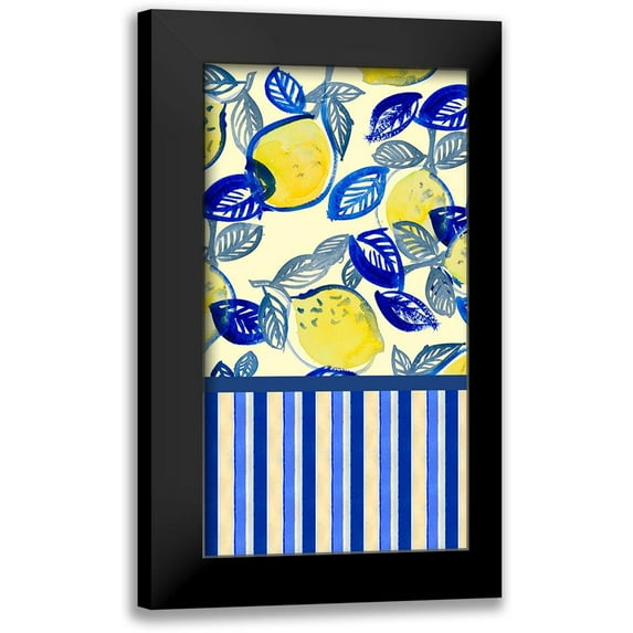 Loreth, Lanie 9x14 Black Modern Framed Museum Art Print Titled - Lemon Panel with Stripe