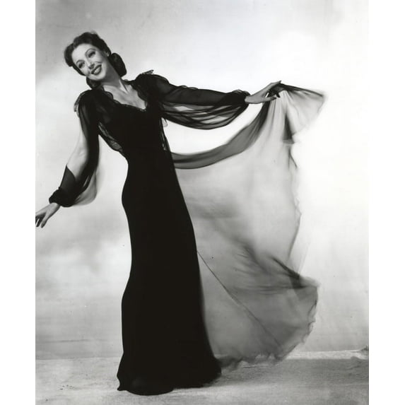 Loretta Young Lady Long Screen Black Dress Photo Print (24 x 30)