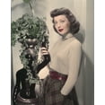 thumbnail image 1 of Loretta Young Plaid Skirt Posing By Plant Statue 24X36 Classic Hollywood Poster, 1 of 1
