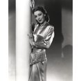 thumbnail image 1 of Loretta Young Shiny Silver Satin Dress Photo Print (24 x 30), 1 of 1