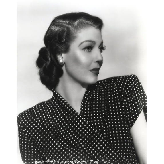 Loretta Young polka dot Black and White Photo Print (8 x 10)