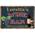 thumbnail image 1 of Loretta's Green Wine Bar Sign Wall Decor 8 x 12 Matte Finish Metal 108120043701, 1 of 1
