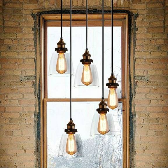 Lori 5-light Adjustable Cord Edison Lamp with Bulbs
