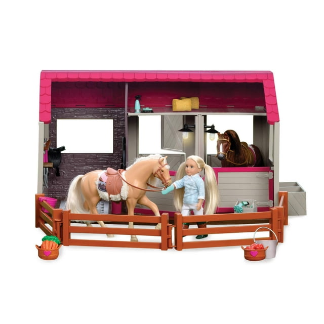 Lori Dolls Horse Haven Toy Horse Stable Playset for 6inch Horses