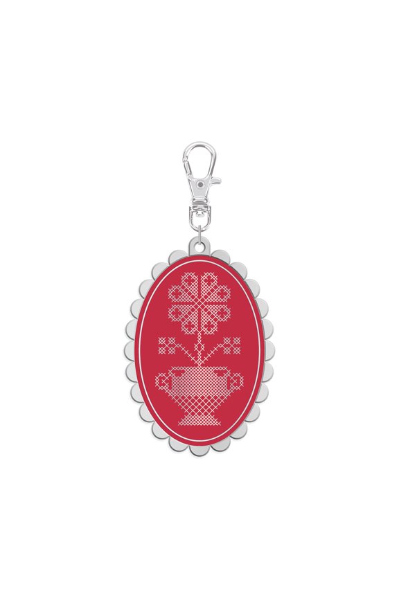 Lori Holt Enamel Happy Charm Cross Stitch
