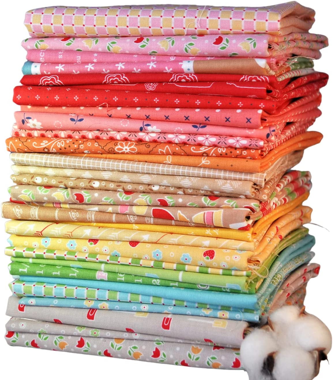 Lori Holt Fabrics 10 Mixed Scrap Fat Quarters for Riley Blake, 2 12 Yards Total, 100 Cotton