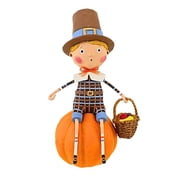 Lori Mitchell 6.50In Thankful Thad, Resin, Thanksgiving Pumpkin 18025