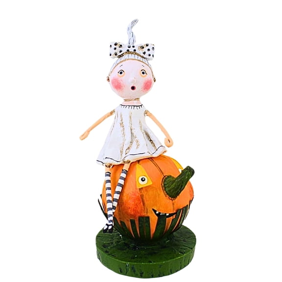 Lori Mitchell 7.25In A Little Halloween Spirit, Polyresin, Ghost Pumpkin 17280