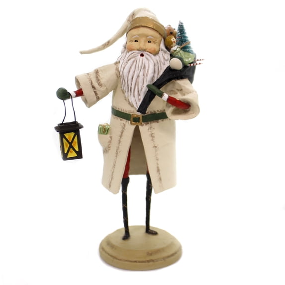 Lori Mitchell Old Father Christmas Ivory Polyresin Lantern Tree Gifts 11106