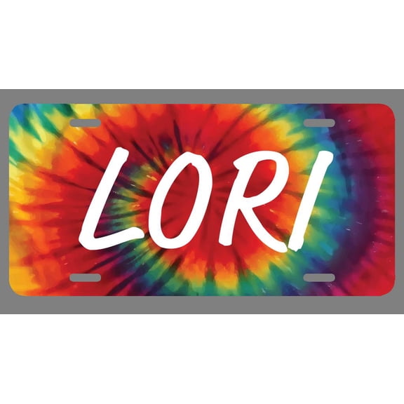 Lori Name Tie Dye Style License Plate Tag Vanity Novelty Metal | UV Printed Metal | 6-Inches By 12-Inches | Car Truck RV Trailer Wall Shop Man Cave | NP1473