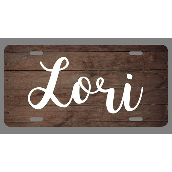 Lori Name Wood Style License Plate Tag Vanity Novelty Metal | UV Printed Metal | 6-Inches By 12-Inches | Car Truck RV Trailer Wall Shop Man Cave | NP245