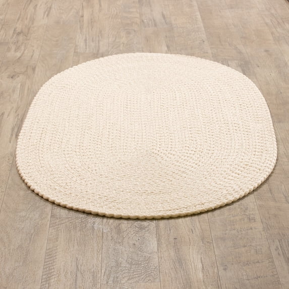 Lorie Country Beige Braided Area Rug 5' x 8' Oval