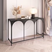 Loriet Console Table Black Console Table, Modern Style, Painted Steel rectangular shape tabletop, Steel, Indoor Living