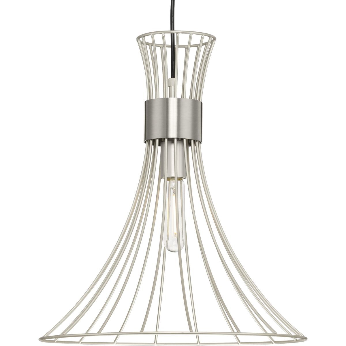 Lorin 18" Brushed Nickel Glass LED Pendant Light