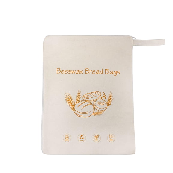 Lorine Beeswax Lining Bread Bags, Reusable Bread Bags for Homemade & Sourdough Bread, Large capacity 13 * 17'', Moisture Lock with Zip for Bread Freshness with Sealing