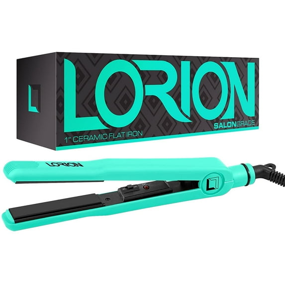 Lorion Beauty Ultra Smooth Plates 1" Ceramic Flat Iron Turquoise