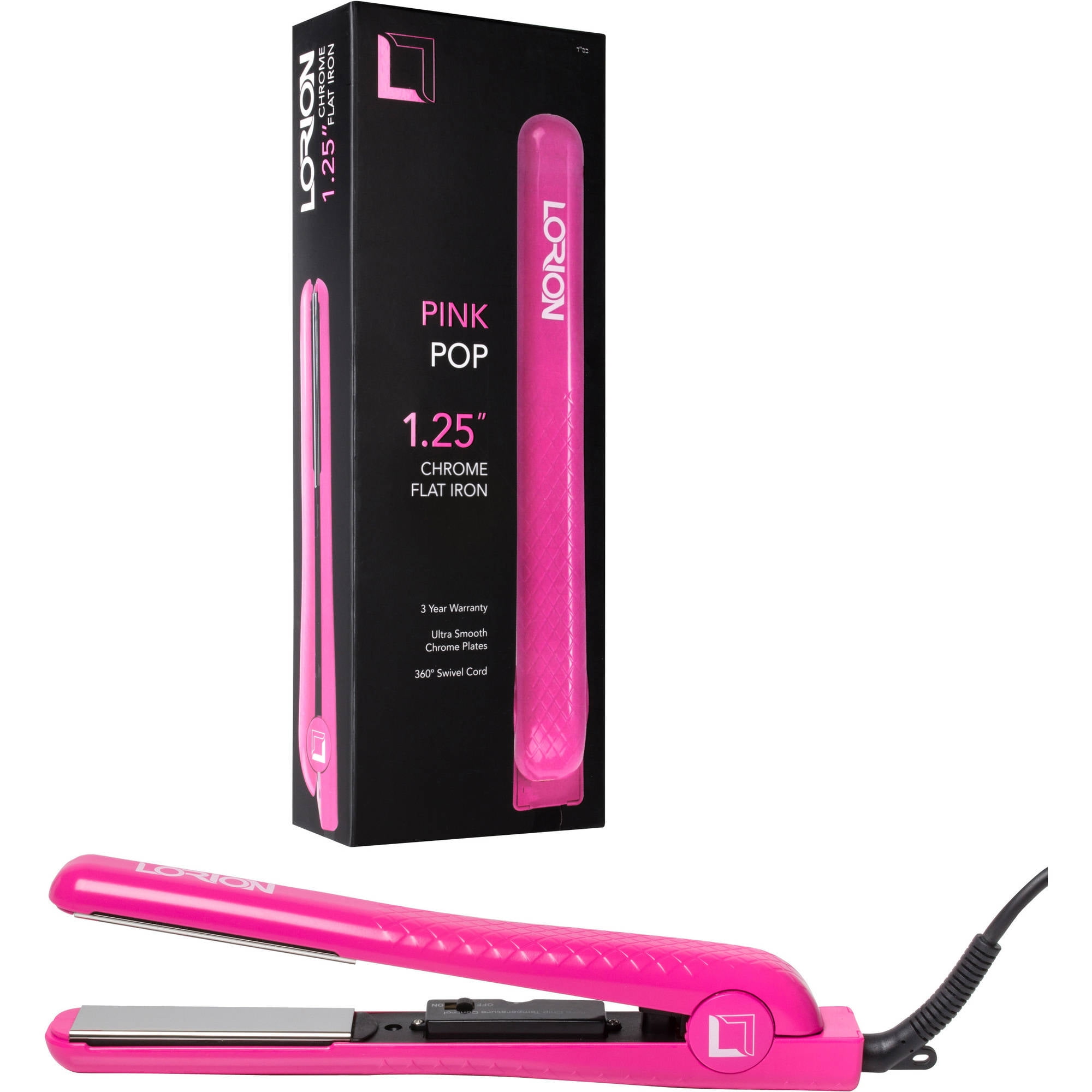 Lorion Pink Pop Chrome Flat Iron 1.25 Walmart