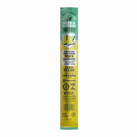 Lorissa's Kitchen, Herb-A-Licious Flavor, Turkey Stick, 1 ounce, Individually Wrapped ( 2 Pack )
