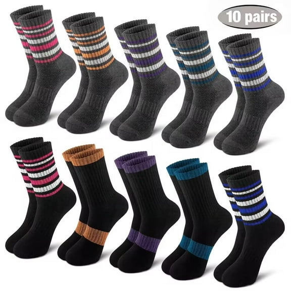 Loritta 10 Pairs Warm Wool Socks for Women Thick Knit Thermal Boot Crew Winter Warm Socks Size 6-10