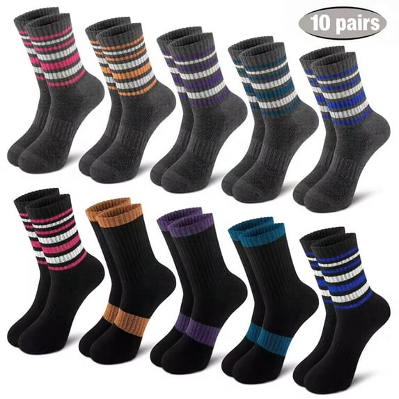 Loritta 10 Pairs Warm Wool Socks for Women Thick Knit Thermal Boot Crew Winter Warm Socks Size 6-10