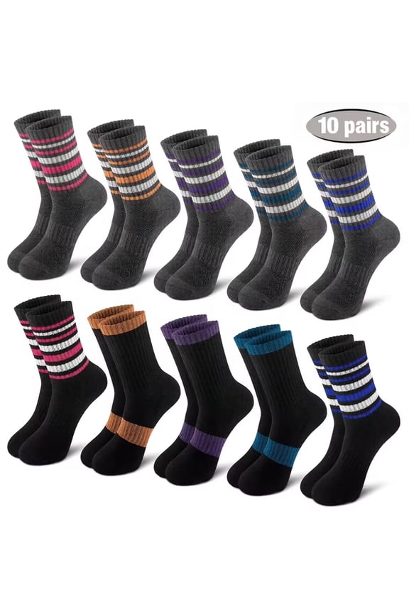 10 Pairs Warm Wool Socks for Women Thick Knit Thermal Boot Crew Winter Warm Socks Size 6-10