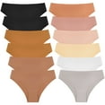thumbnail image 1 of Loritta 12 Pack Seamless Underwear for Women No Show Bikini Panties Stretch Silky Invisible Hipster, 1 of 7